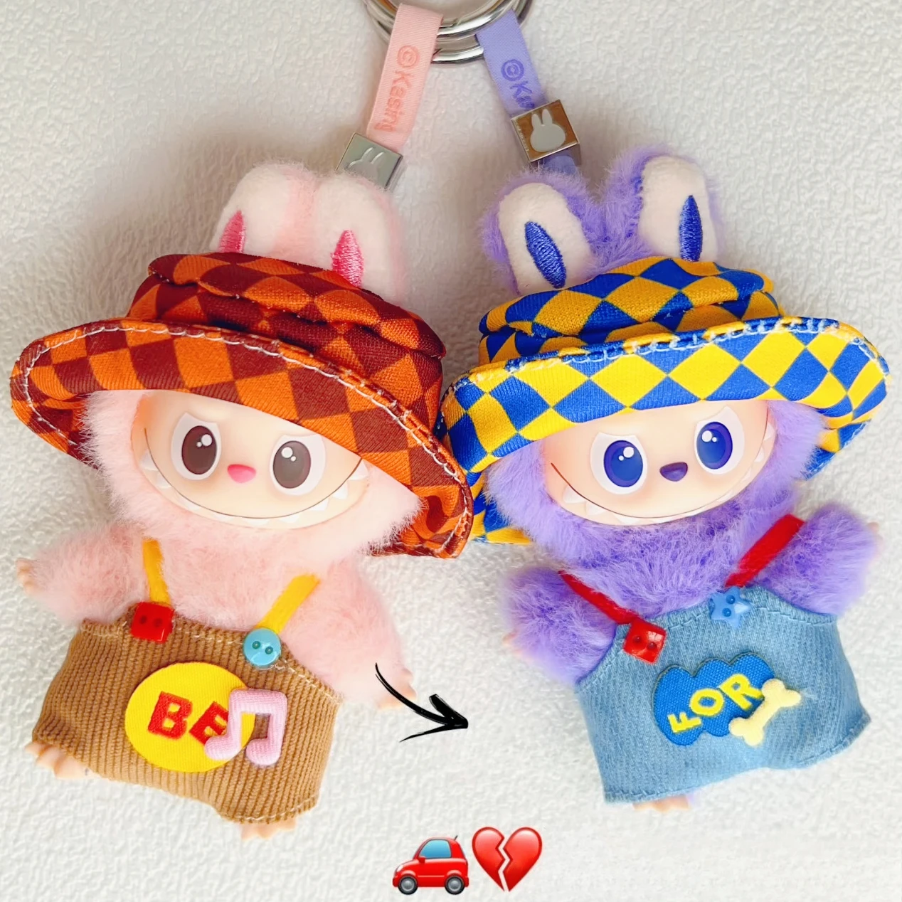 

Cool Outfits for 4.0 Labubu Accessories &Plush Car Casual Wear Dopamine Overalls Set 10.5cm Doll Clothings Christmas Gift