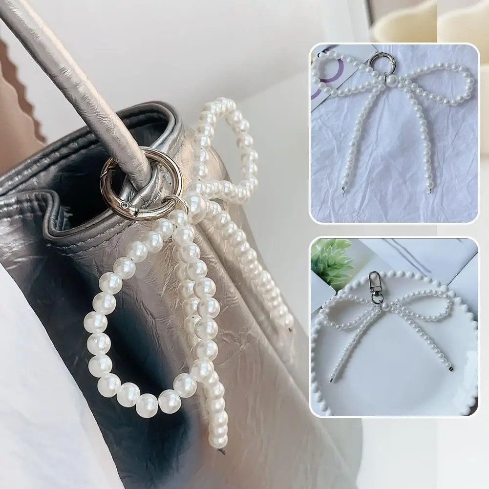 High-looking 1 PC Fashionable Keychain Phone Anti-lost Lanyard Bowknot Star Beaded Decoration Hanging Charm Jewelry For Gir I4I3