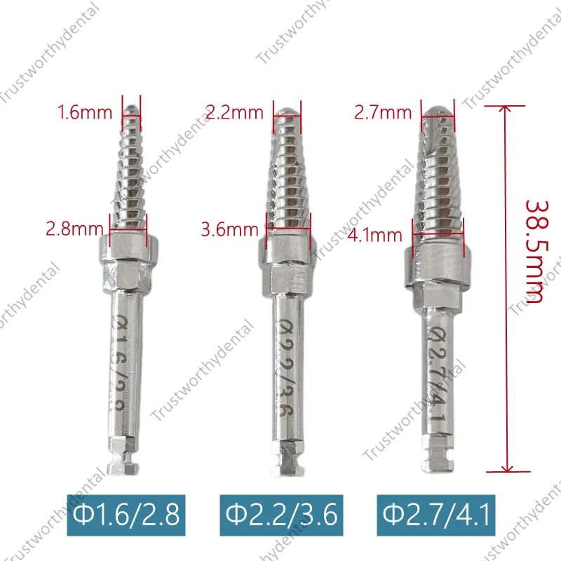 3 rozmiary rękojeści dentystycznej Wiertła do ekspansji kości Wiertła śrubowe do ekspanderów kompresyjnych