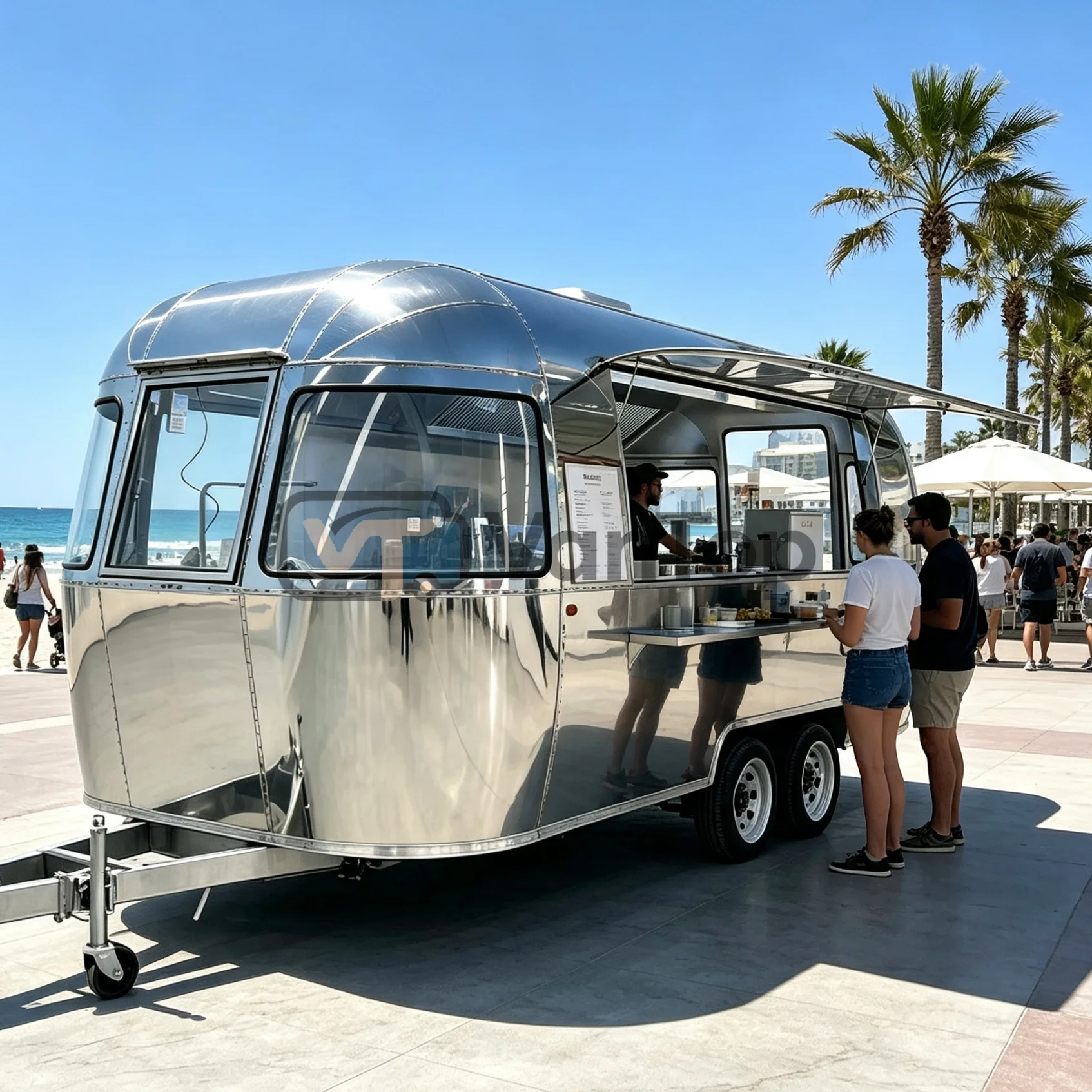 Commercial Food Trailer USA EU Standard Mobile Kitchen Trailer with Stainless Steel Kitchen Custom Concession Trailer