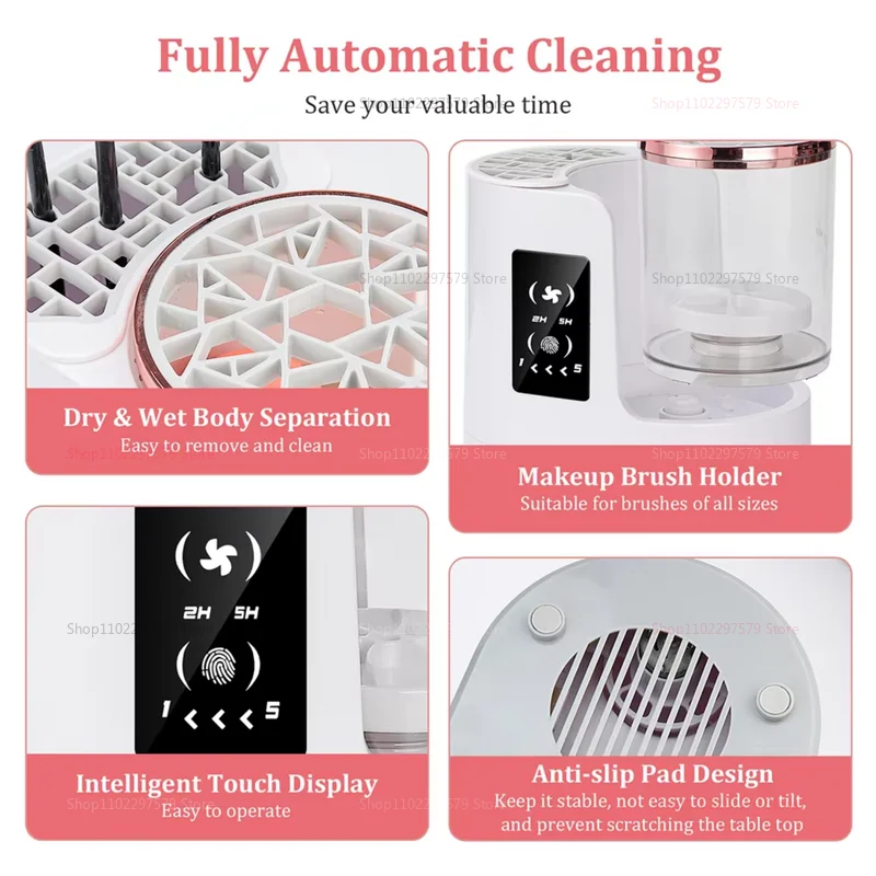 New Makeup Brush Cleaner Washing Drying Machine Timer Compatibl with Beauty Tools Perfect for Daily Use and Valentine's Day Gift