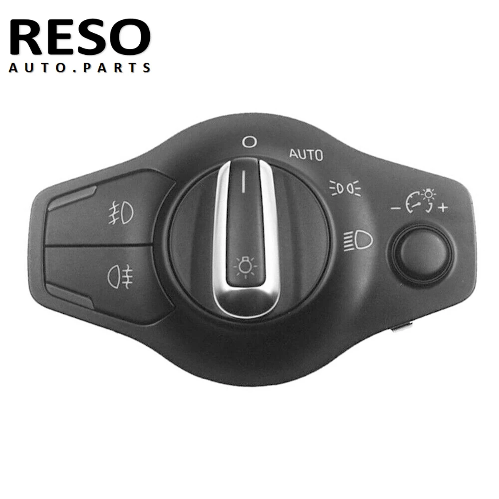 

RESO 8K0941531AS 8K0941531AR Chrome AUTO Headlight Fog Light Switch Control For Audi A4 2009-2014 B8 S4 A5 S5 Q5 2009-2014