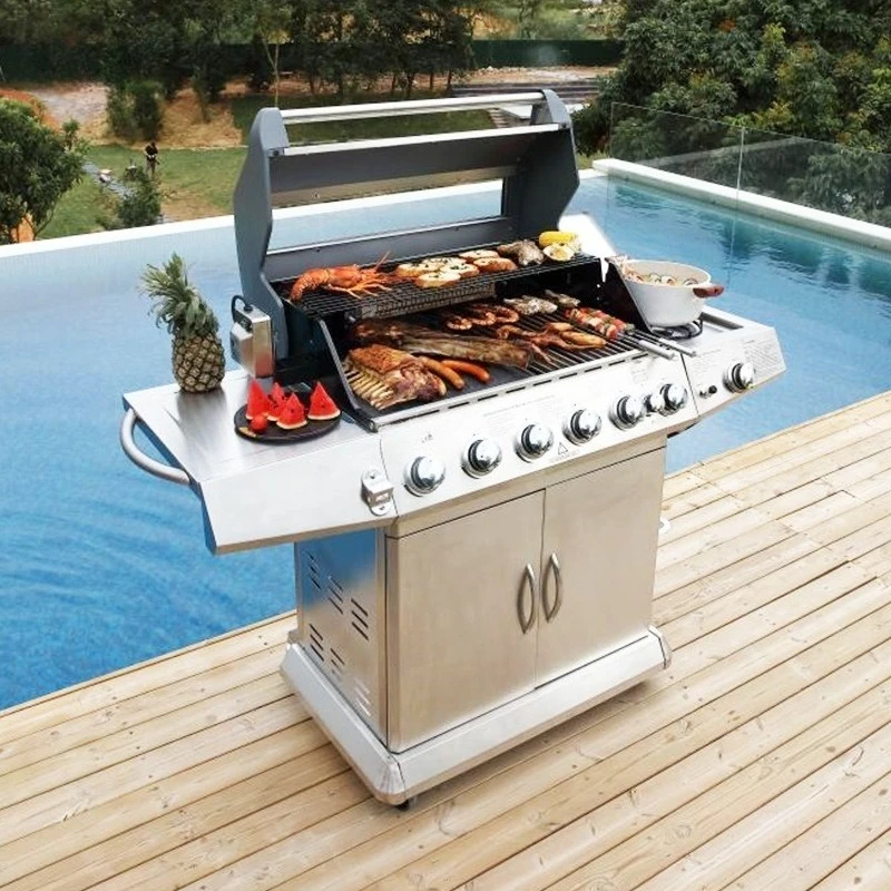 

Stainless Steel Large Barbecue Grill LPG Commercial Barbecue Grill Villa Family Outdoor Charcoal Kebabs Others