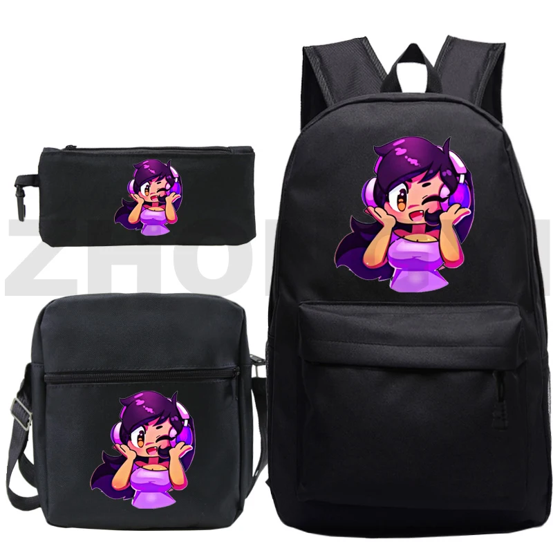 

Hot Aphmau Merch Backpacks for Teenager Girls School Bags for Student Primary Middle Back Pack 3 Pcs/Set Anime As A Cat Rucksack