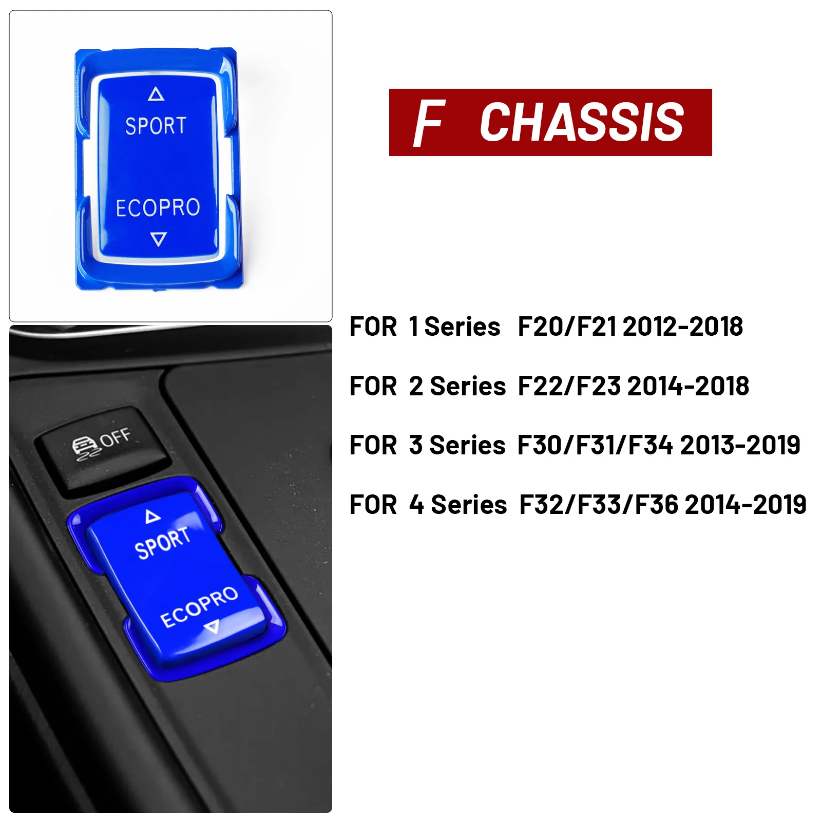 For BMW 1 2 3 4 Series  F20/F21 12-18, 2 F22/F23 14-18, 3 F30/F31/F34 13-19, 4 F32/F33/F36 14-19 Gear Shift Button Frame Suit view 3