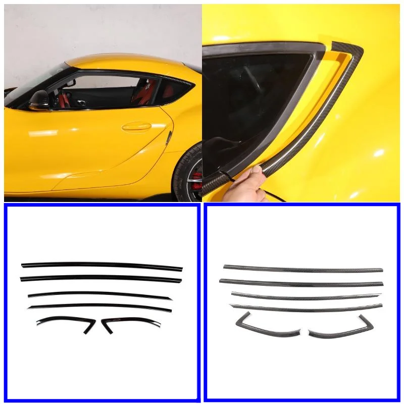 

Stainless Steel Car Window Trim Decorate Strip Moulding Kits Sticker For Toyota GR Supra A90 MK5 2019-2022 Modified Accessories