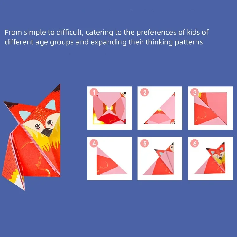 Montessori 108 Uds. Papel de Origami de dibujos animados DIY artesanía para niños juguete educativo artístico para regalo de niños