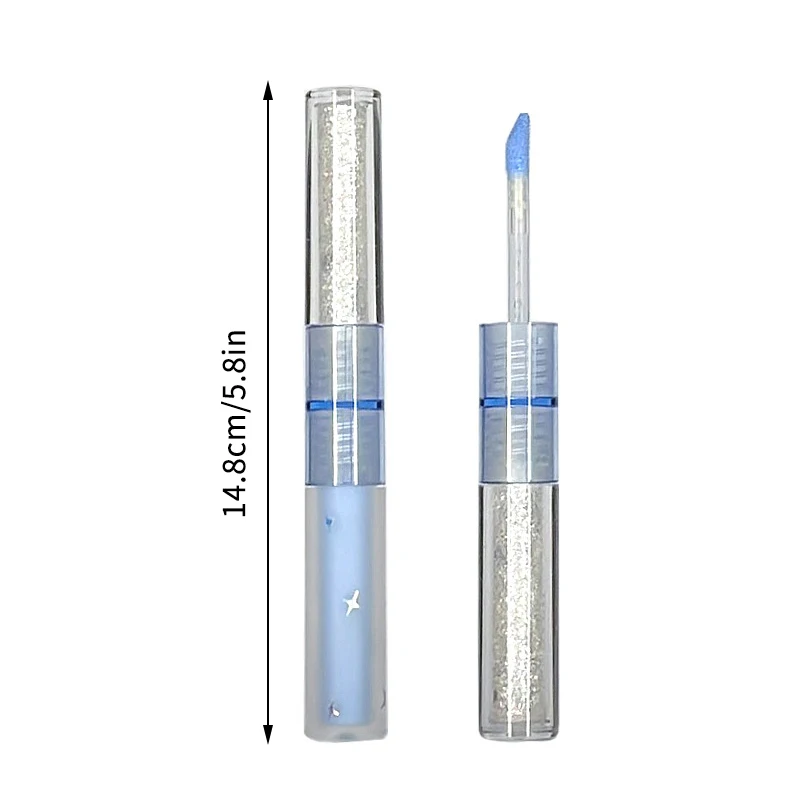 Cappuvini 2-in-1 blau-grüner flüssiger Lidschatten, matte Pailletten, Perlglanz-Augen-Make-up, liegendes Seidenraupen-Aufhellungs-Make-up, Beauty-Tool