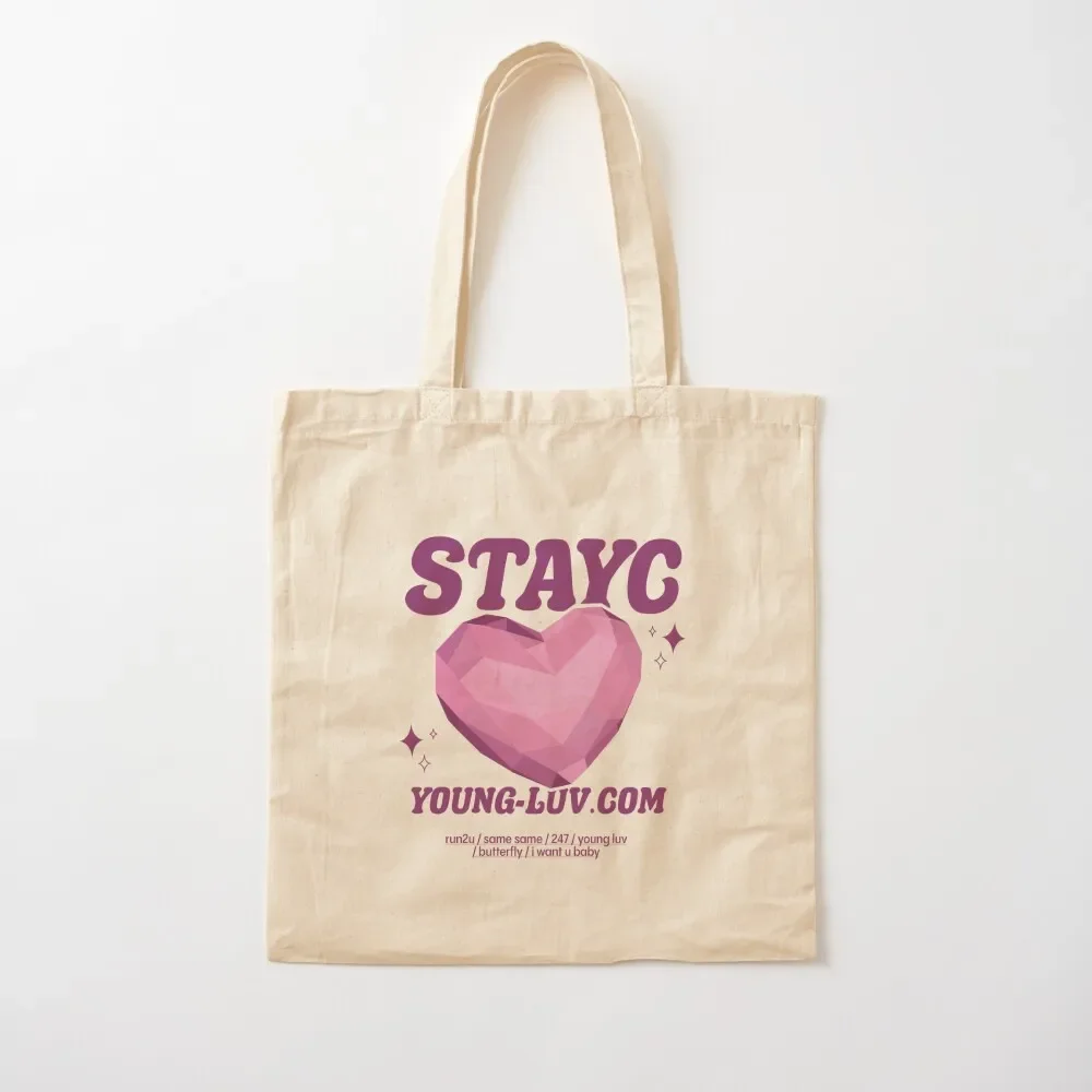 STAYC's young-luv.com Tote Bag supermarket folding bag Beach bag custom tote large size bags
