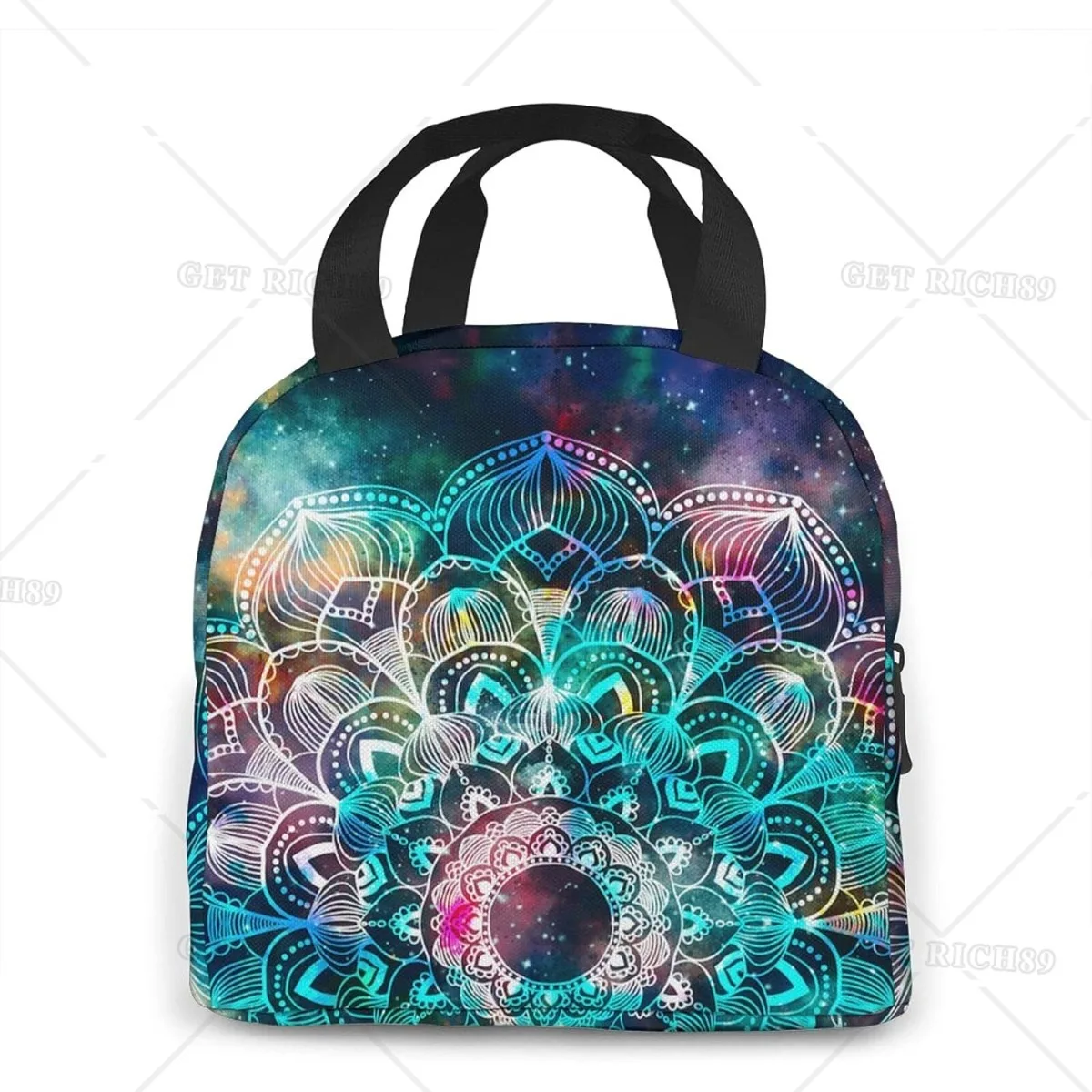 Mandala Reusable Lunch Bag for Women Men Kids Insulated Lunch Box Cooler Tote Bag Thermal Lunchbag for School Work Picnic