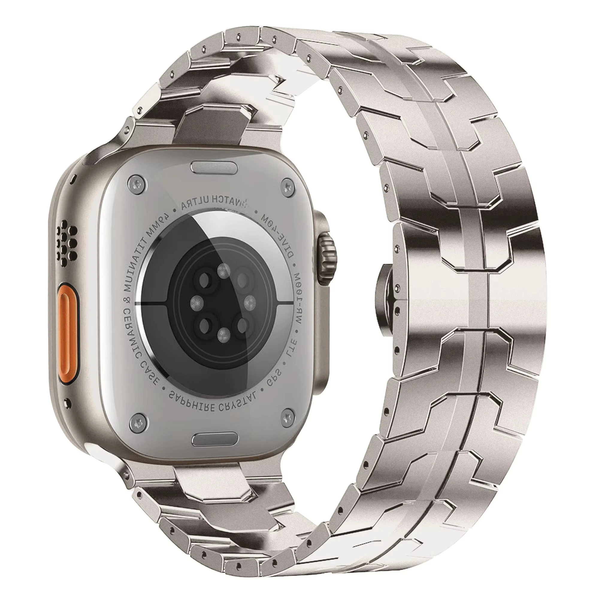 

RYB Premium Solid Titanium Stainless Steel Metal Replacement Watch Band Bracelet for Apple Watch Ultra 49mm