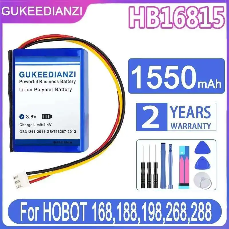 

Для HOBOT 168,188,198,268,288, HB16815, аккумулятор для робота-пылесоса 1550 мАч