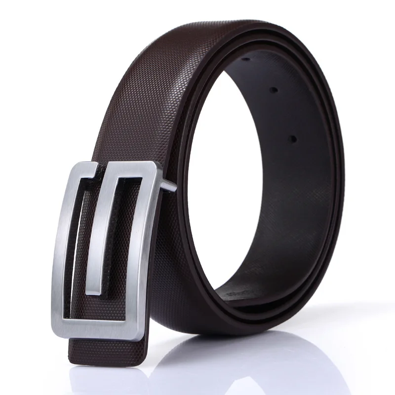 New Luxury Brand Belts for Men Smooth Metal Buckle Male Strap Genuine Waistband Men\'s Belt 3.3cm Designer High Quality Belt Men