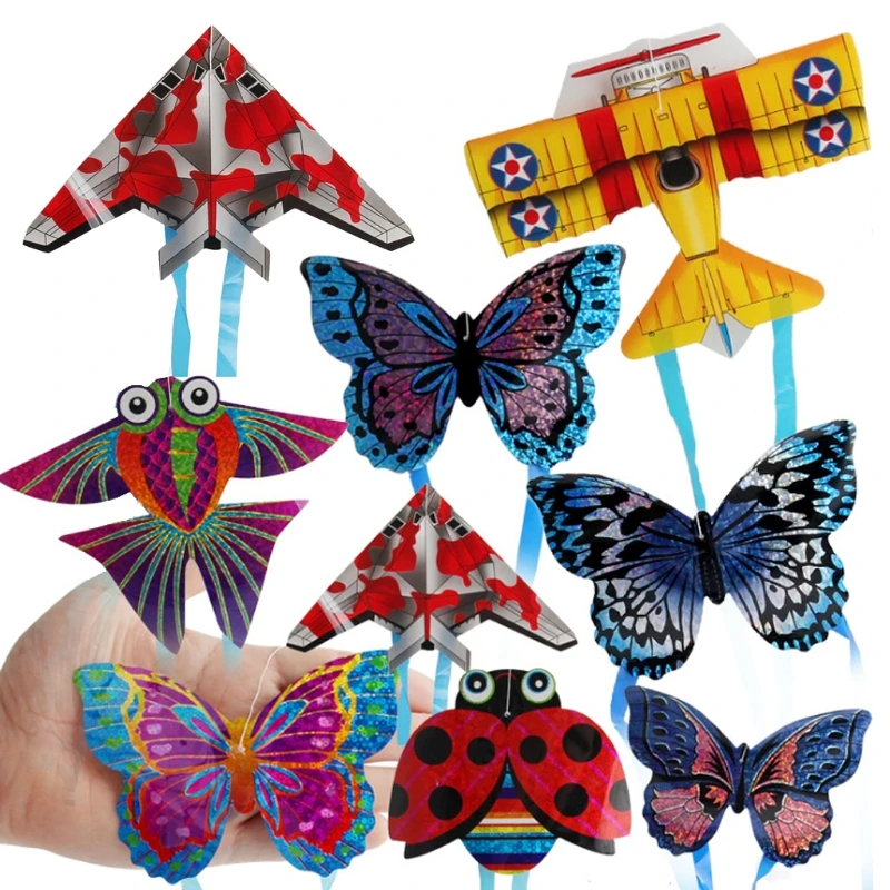 Avión insectos dibujos animados, Mini cuerda, cometas voladoras, juguete, regalo para niños, deporte libre