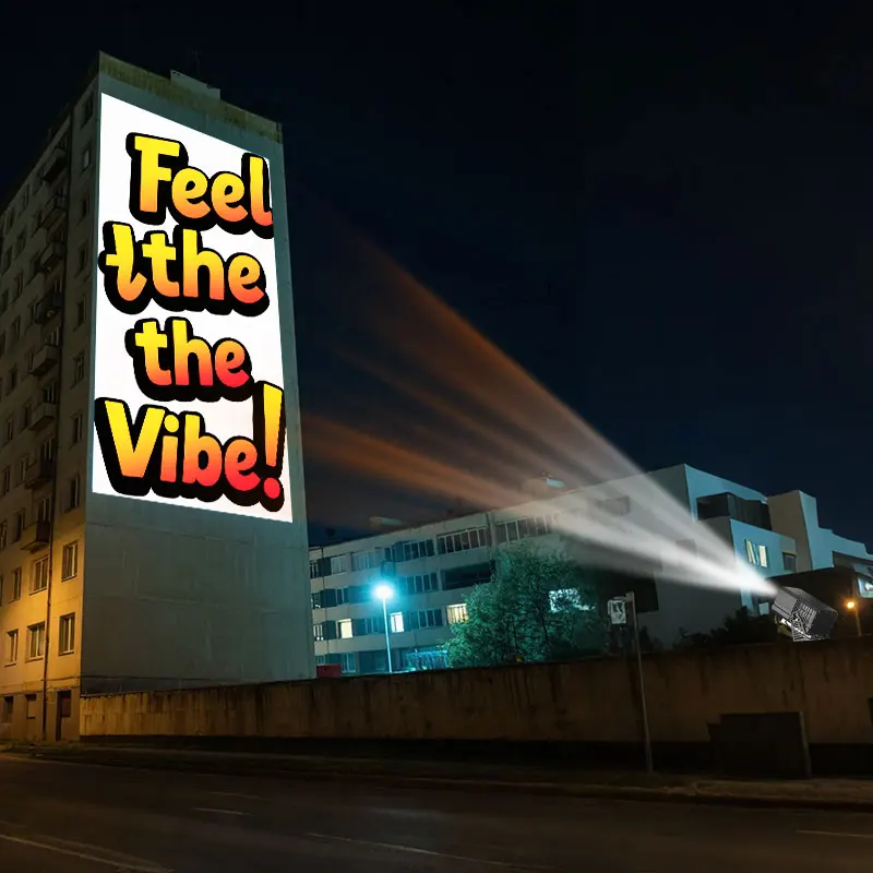 

STLF Wall logo Gobo Projector Outdoor Waterproof IP67 200W/300W/600W High Power Projection Lamp Customized LED Advertising Light