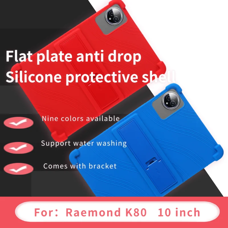 

For Raemond K80 10-Inch Tablet Case Kid-Friendly Soft Silicone Adjustable Stand Tablet Cover