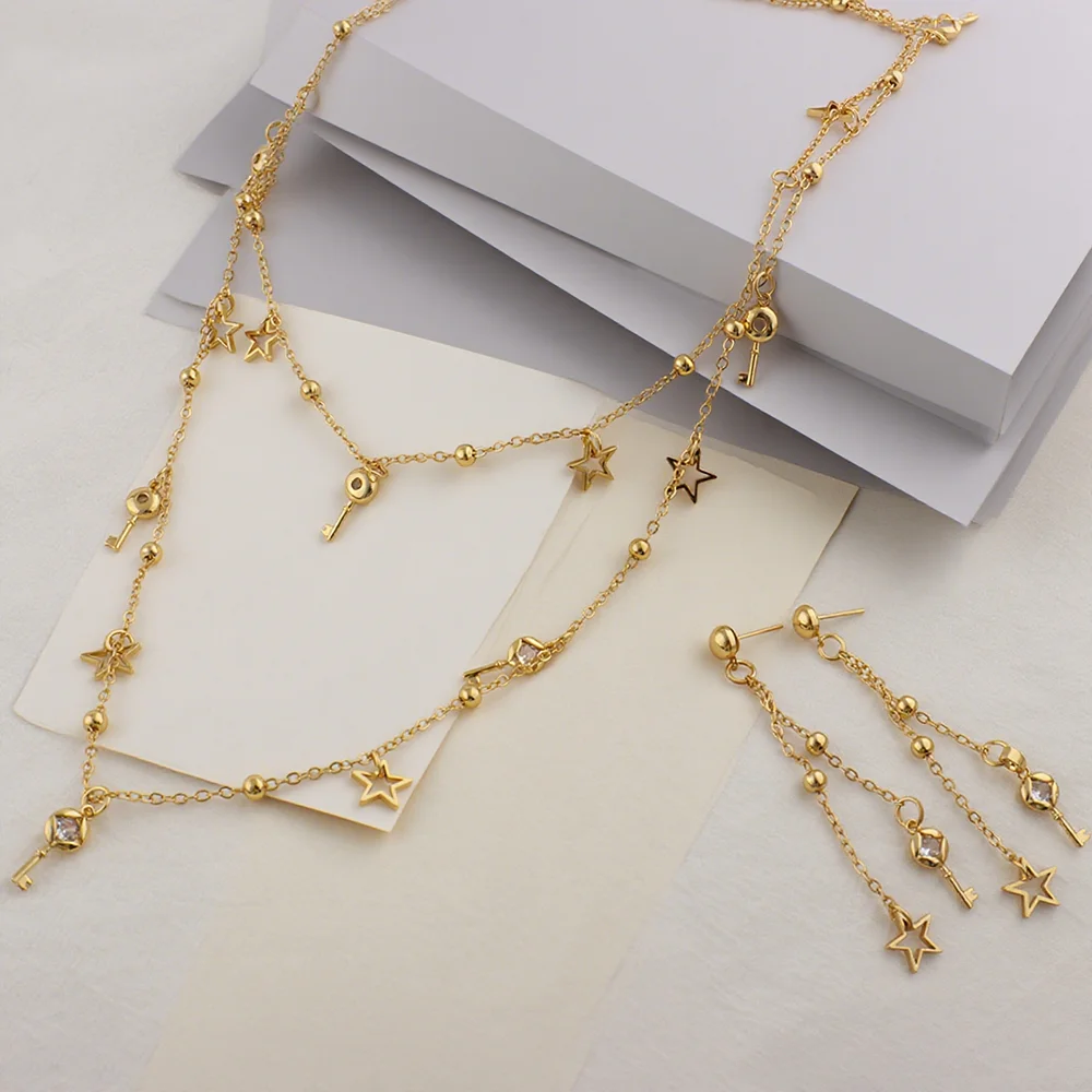 

Delicate 316L Stainless Steel Choker Necklace For Woman Beach Jewelry Romantic Boho Five-pointed star Necklaces Wedding Gift