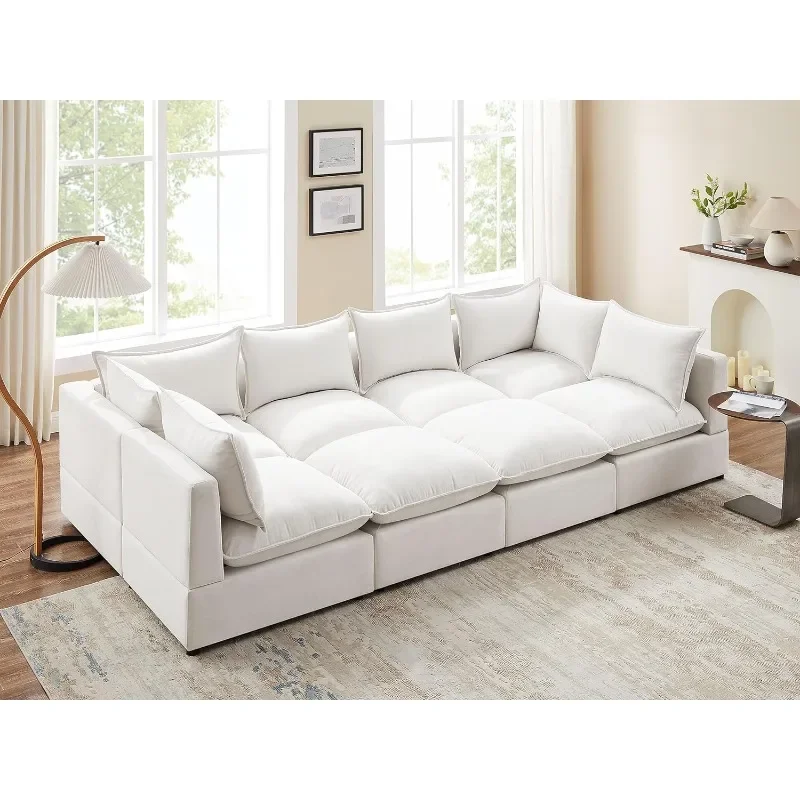 Sofa Modular, Sofa bentuk U konversi, bagian Modular dengan bangku, 8 kursi Sofa (Set bentuk U-2)