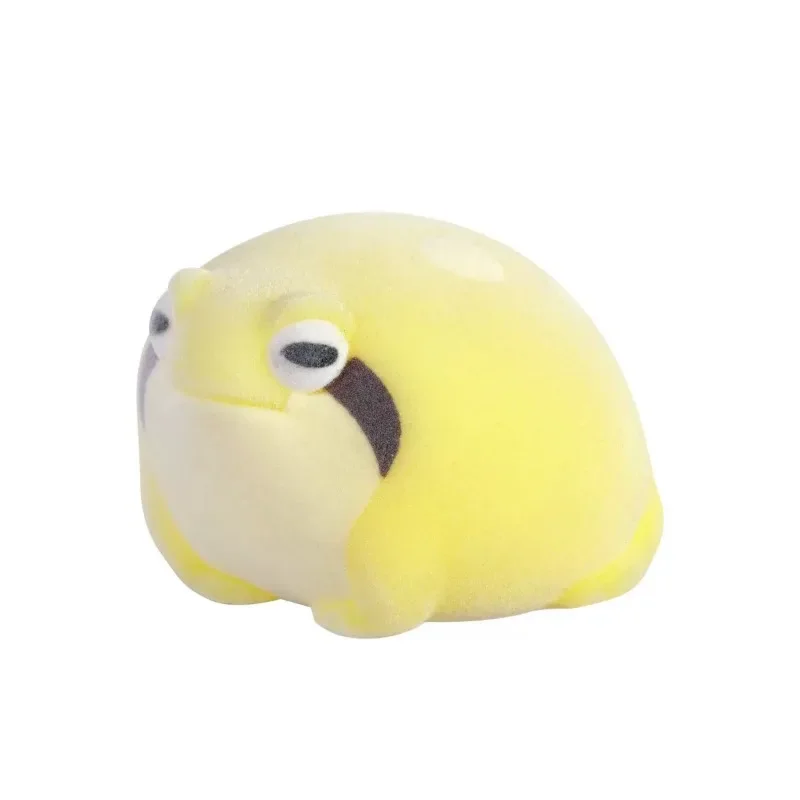 Gashapon Flokowany Czarno-punktowany Żaba Kawaii Pinch and Scream Ozdoba na Biurko Figurka Model Zabawki