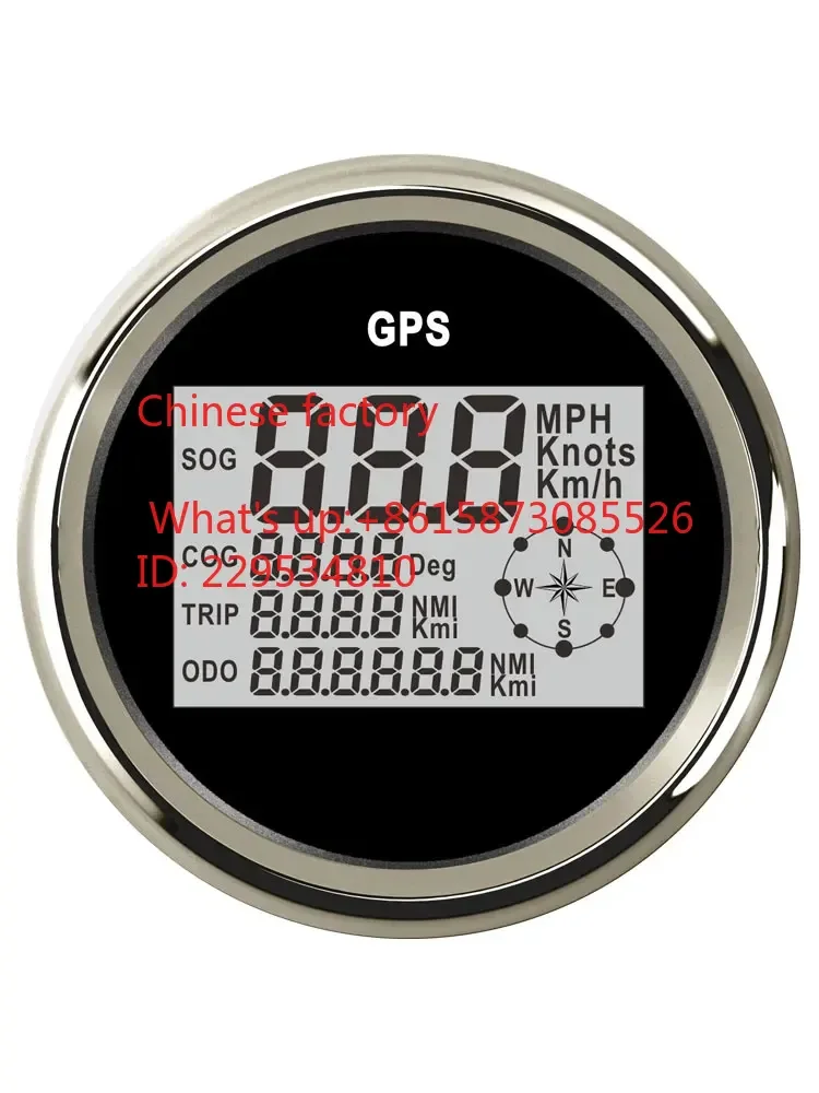 85mm modified car speed odometer boat speedboat general instrument with light digital display electronic speedometer