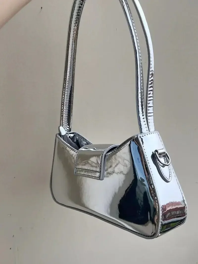 Bolso de lujo de cuero de imitación lacado para mujer, bolso de hombro suave con cremallera, a la moda, estilo euroamericano