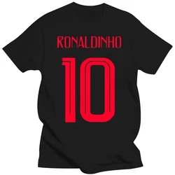 New Russia World Match Cup Brazil Ronaldinho Number 10 Sporty Jersey Summer T Shirt Mens Fans  Goal Tee Couple