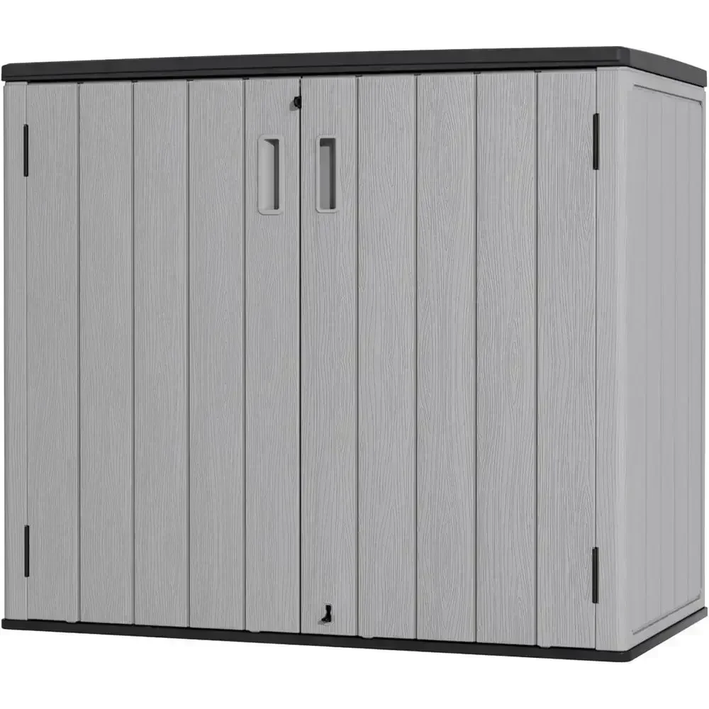 37Cu.ft. Large Weatherproof Lockable Outdoor Storage Cabinet for Balcony, Garage, Backyard in Pale Grey