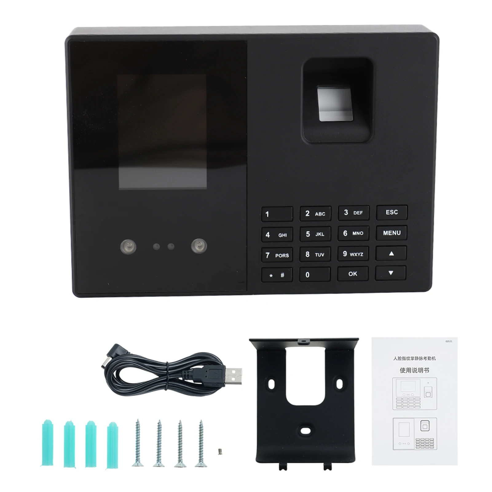 

Time Attendance Machine 2.8in TFT Color LCD Screen Infrared Dual Camera Face Recognition Time Employees Access Control Machine