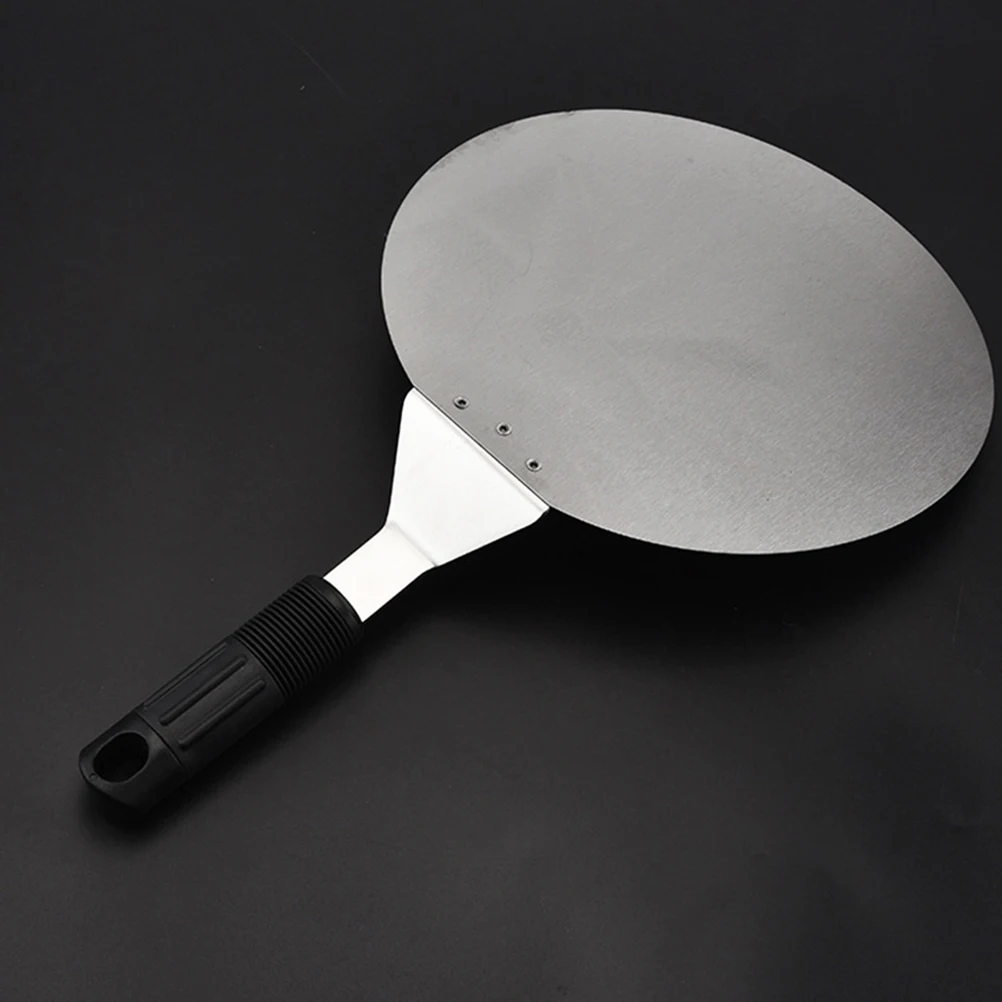 

Stainless Steel Round Pizza Spatula Ergonomic Hanging Hole Baking Tool Cake Spatula Kitchen Gadget For Home Use Silver