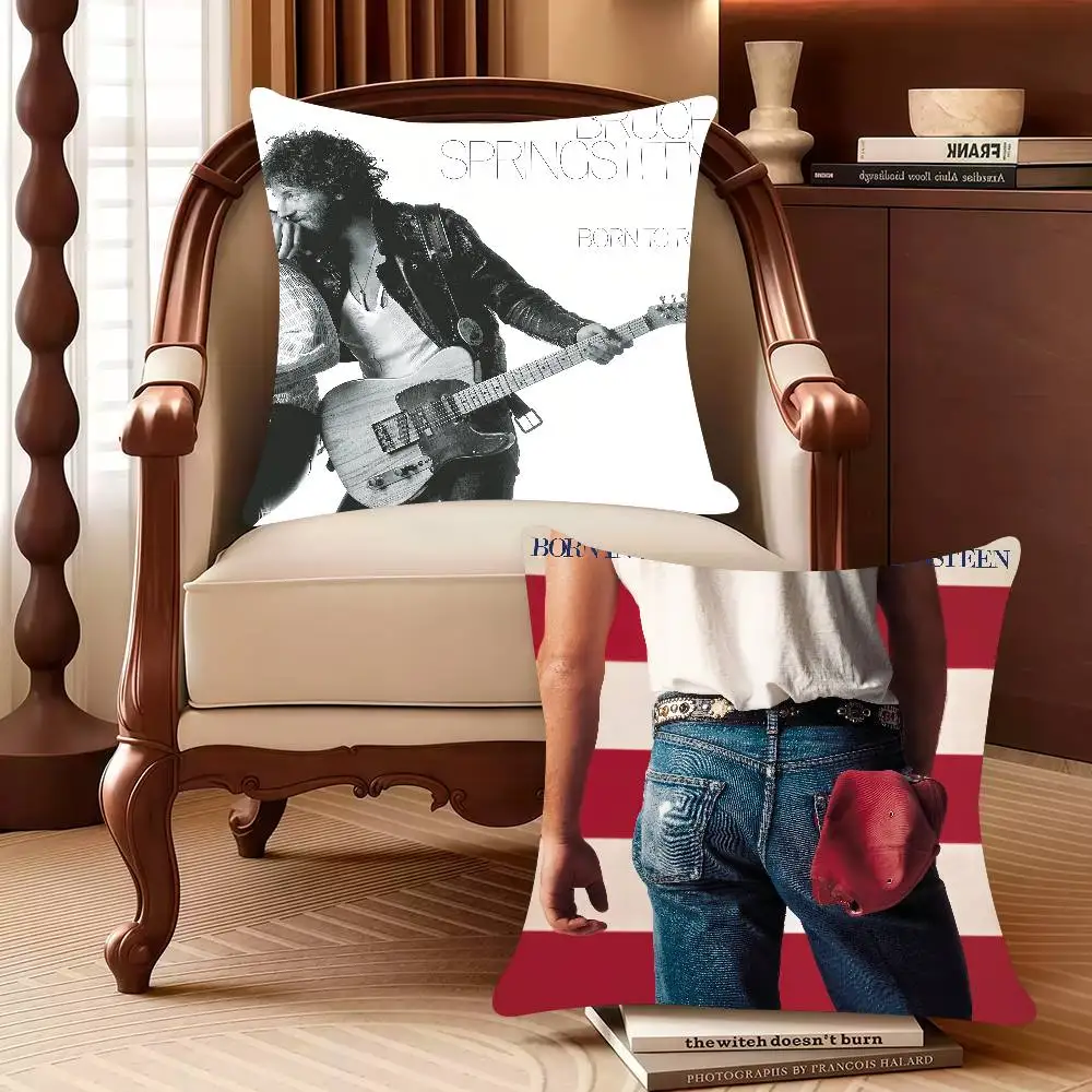 

Born to Run B-Bruce S-Springsteen Pillow Case Decor Protective Covers Comfortable soft for Sofa Living Room Home office