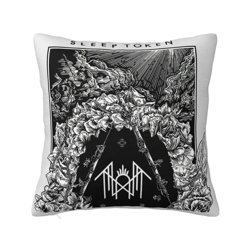 Custom Sleeping Rock Roll Cushion Cover Print Alternative Metal Square Floor Pillow Case for Car Pillowcase Home Decor