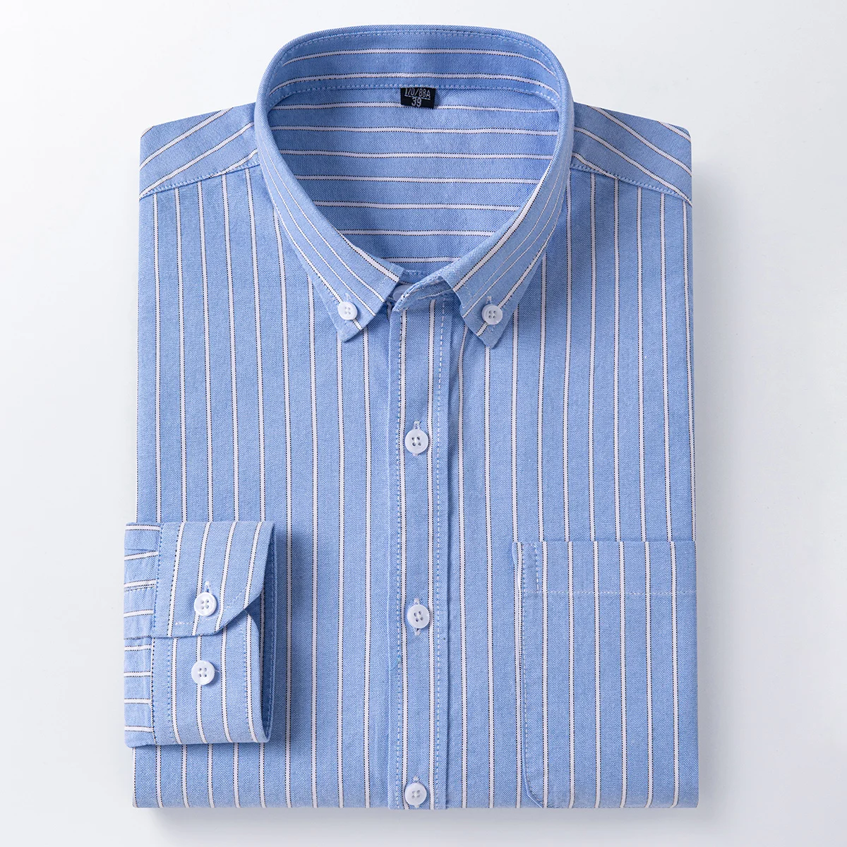 

Plus size 6xl fashion korean popular clothes 100%cotton oxford long sleeve shirts for man slim fit casual plain striped shirt