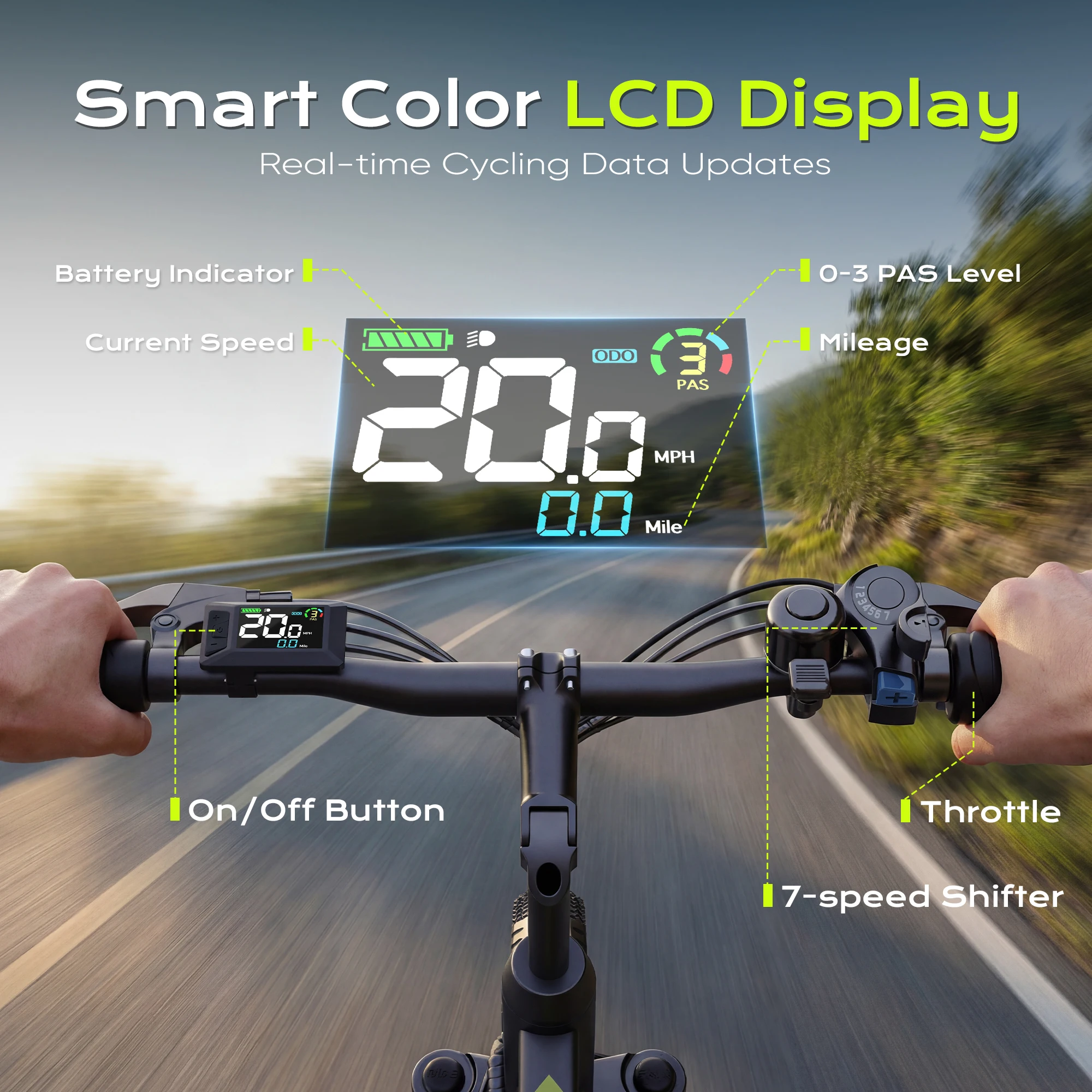 VIPDRIVE Rover 1.1 Adult Electric Bike, 750W Peak Power, 48V 7.8Ah, 24" MTB E-bike, 20MPH Mountain Ebike, 1-Year Warranty view 5
