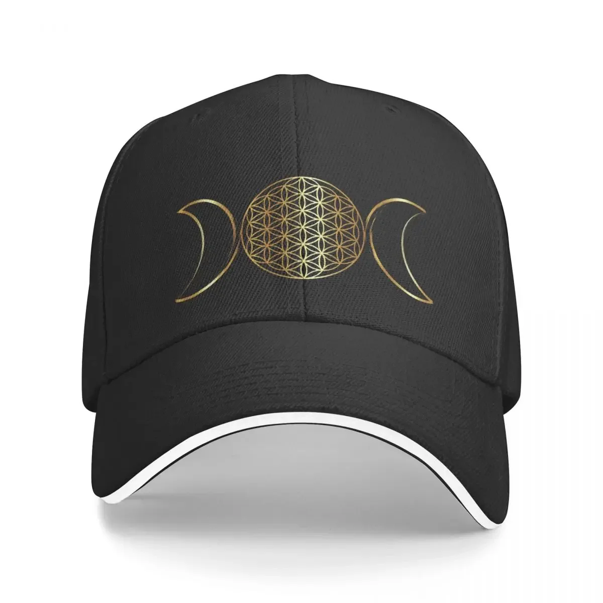 New Triple Moon Goddess Flower of Life Gold Symbols Baseball Cap dad hat Custom Cap Wild Ball Hat Men Cap Luxury Brand Women's