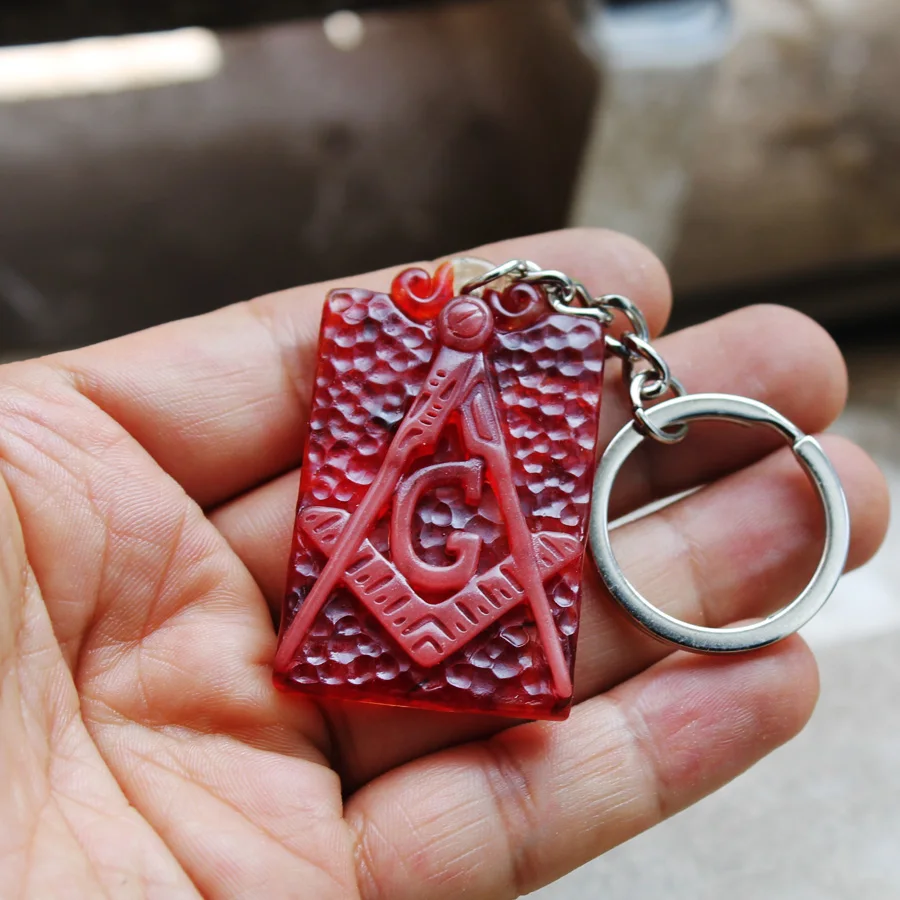 Freemason Keychain Pendants GLOW in the DARK Dota2 fraternal order Gifts Car key chain