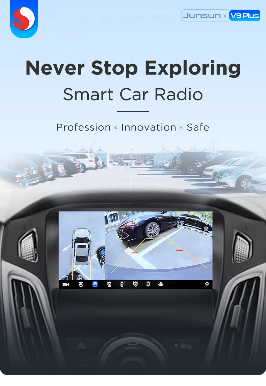 Junsun 360 ° Panorama-Kamera-Autoradio für Ford Focus 3 MK3 2011-2019, kabelloses CarPlay, Bildschirm, Android Auto, Stereo, GPS, RDS, Navi – Detail 2