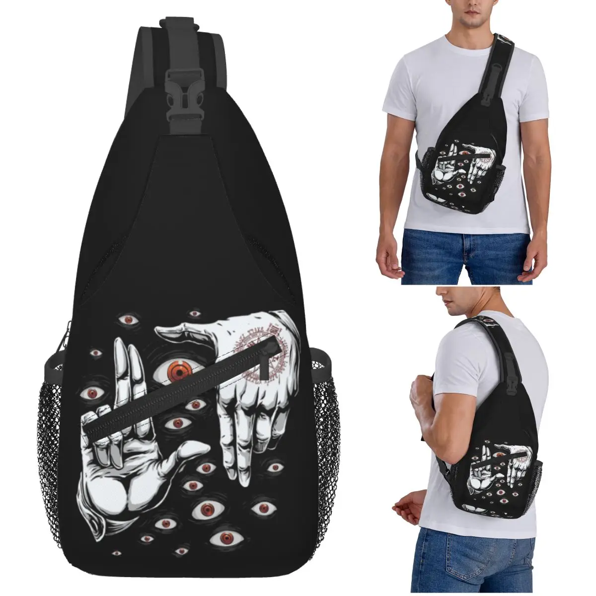 

Alucard Hellsing Manga Chest Bag Men Sling Crossbody Backpack Chest Bag Travel Hiking Daypack Shoulder Bag