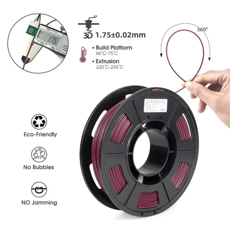 Imagem -06 - Filamento de Fibra de Carbono Petg Resistente ao Desgaste Resistente ao Calor Petg-cf Excelente Adesão Interlayer Petg 1.75 mm 1kg 2.2lbs