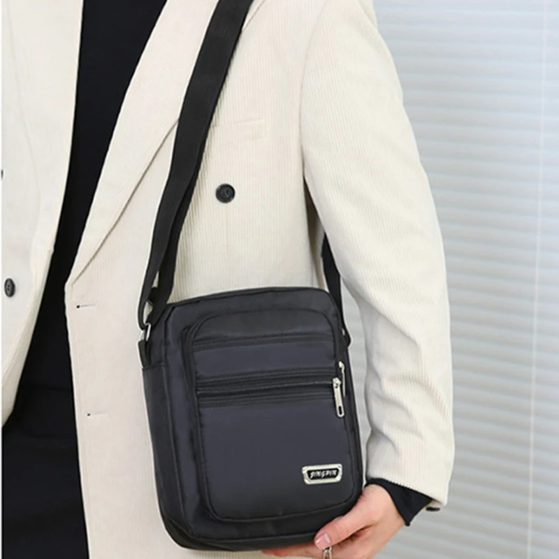 Men Crossbody Bag Oxford Shoulder Bags Multifunctional Business Bags with Adjustable Straps Lightweight Bag Dropship