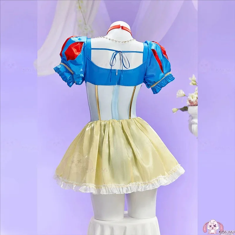 여성용 할로윈 공주풍 섹시 란제리 오프숄더 메쉬 패치워크 바디수트 (장갑 및 양말 포함)