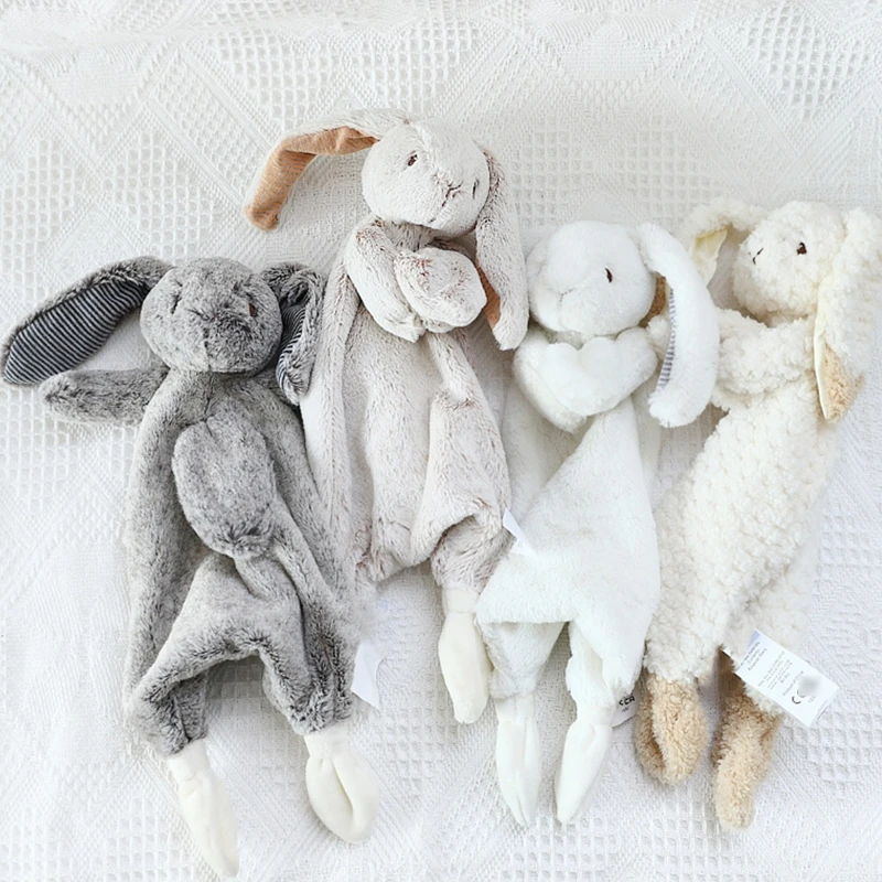 11’’ Mini Plush Rabbit Comforter Sleeping for Doll Mood Appease Baby Infant Gift