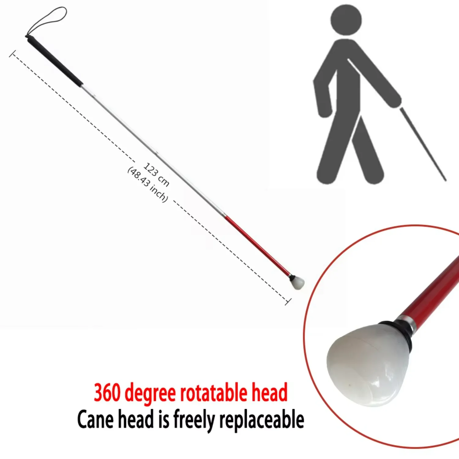

4-section folding walking stick made of aluminum alloy the blindAn assistive walking stick the visually impaired