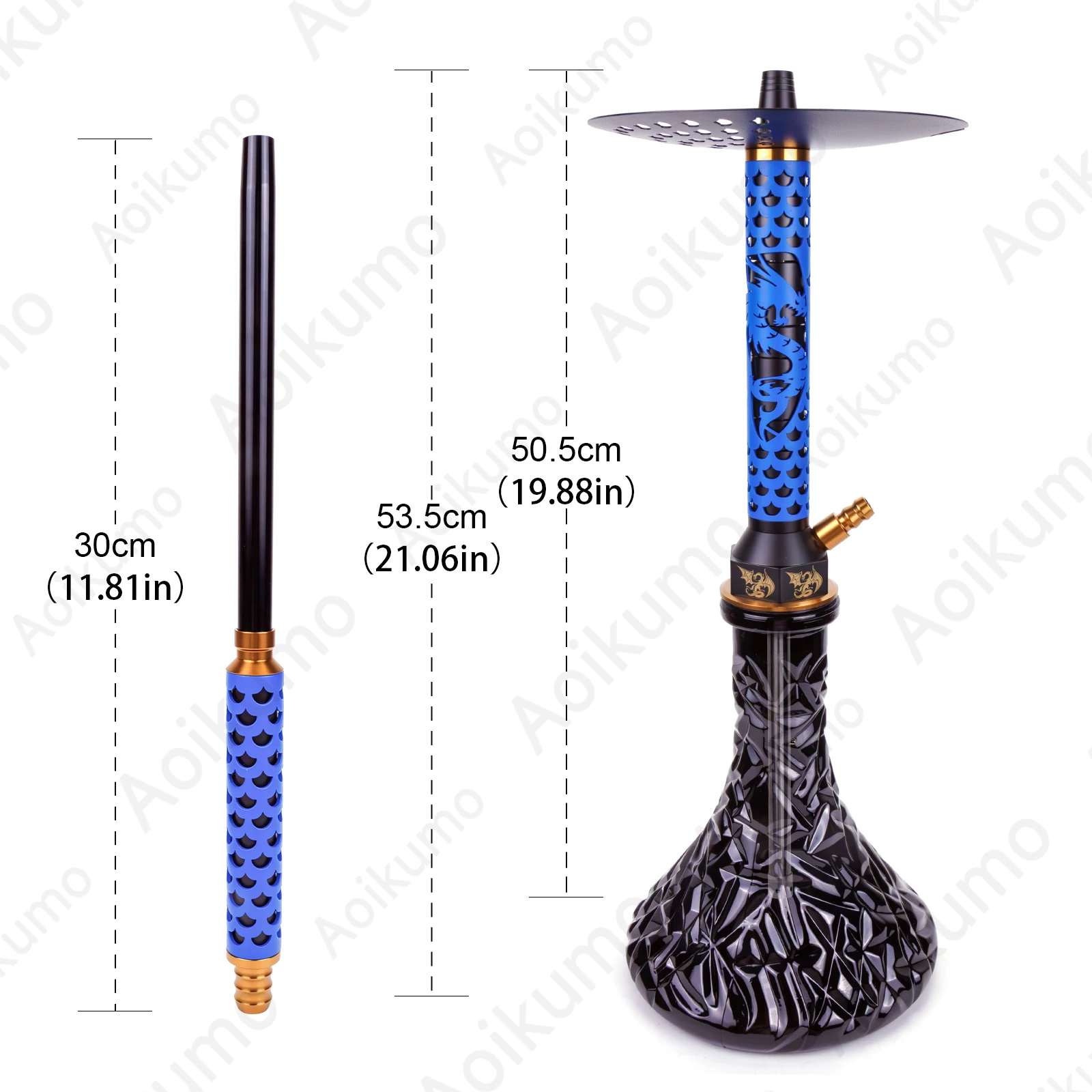 2024 Hookah Set with All Accessoriess Geometry Hookah - Gold Dragon Narguile Cachimbas Sheesha Nargile Hubbly Bubbly Kit