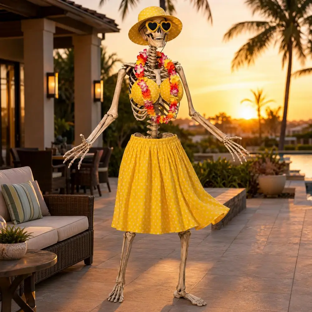 Cute Skull Styling Skull Costume Set with Reinforced Stitching Easy-to-wear Outdoor Skeleton Outfit 2 Pcs 12ft Realistic Yard