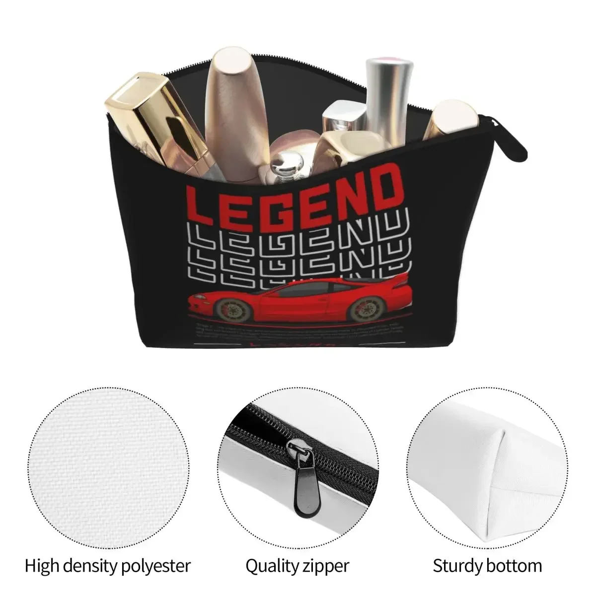 Eclipse 2G DSM Red Women Cosmetic Bags Travel Makeup Organizer Pouch Toiletry Storage Dopp Kit Box