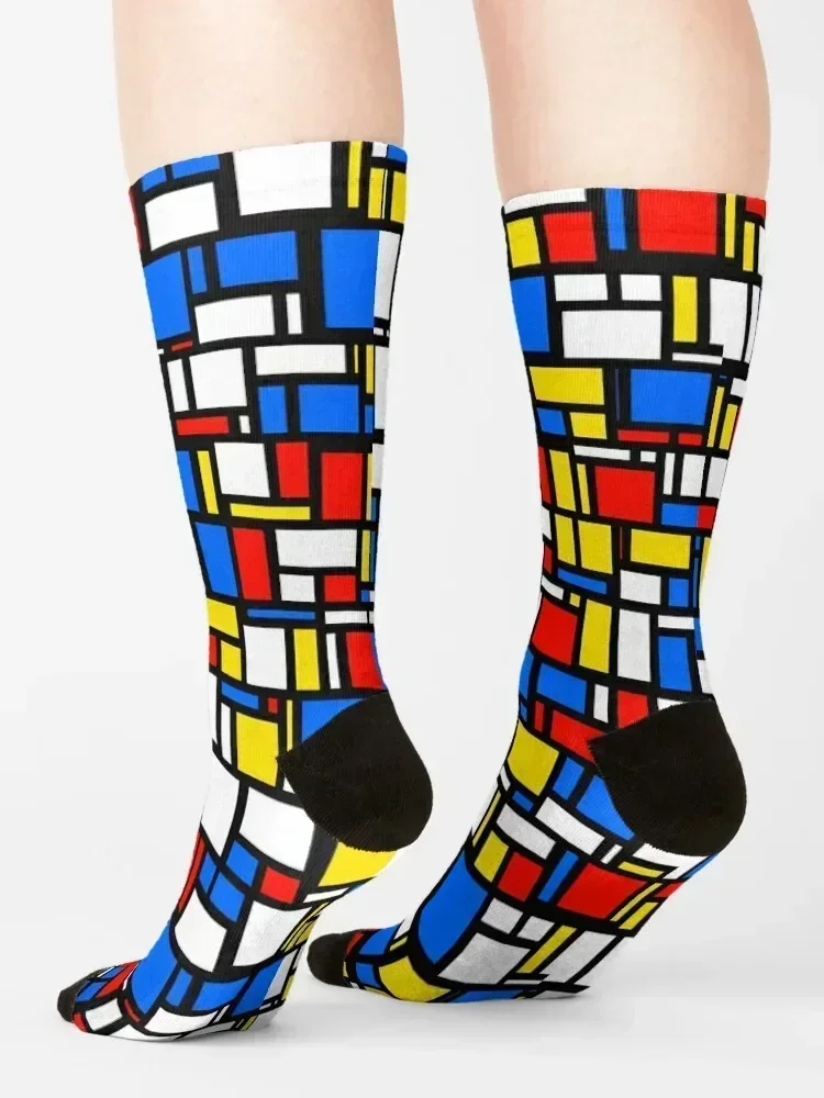 Mondrian Style Socks Stockings man basketball shoes Socks Men's Women's