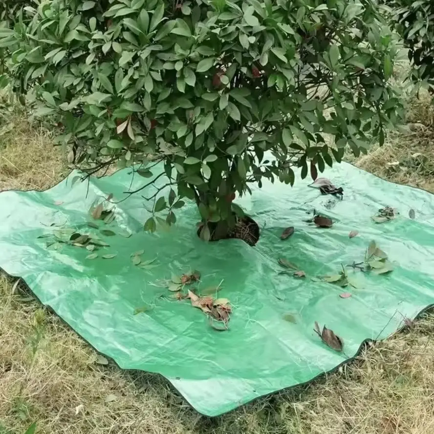 Thickened waterproof gardening tarp, with pull tabs, reusable leaf collection mat, suitable for pruning garden trees and shrubs, and cleaning up gardening waste