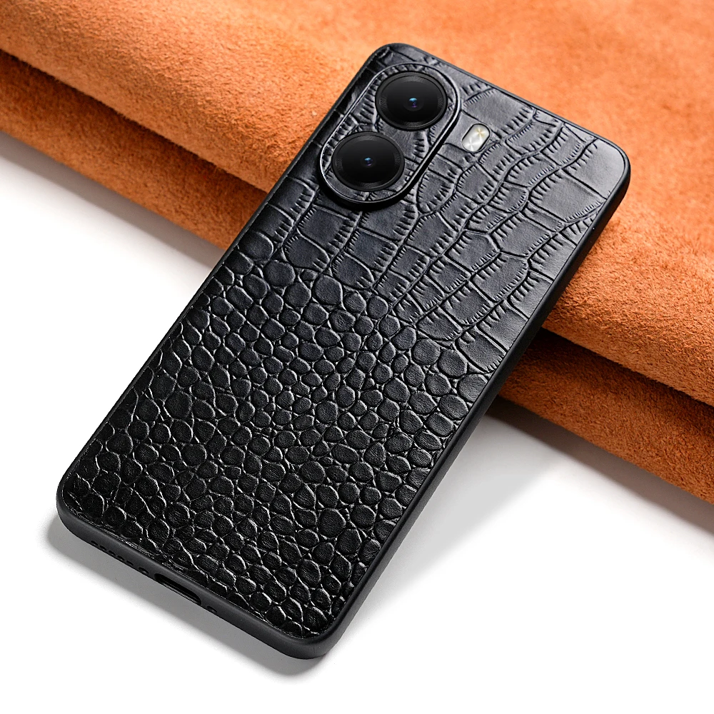 Genuine Cowhide Leather Phone Case for Xiaomi Poco X6 Pro Redmi Note 14 13 Pro 5G Mi 14 Ultra 14T Pro Back Cover