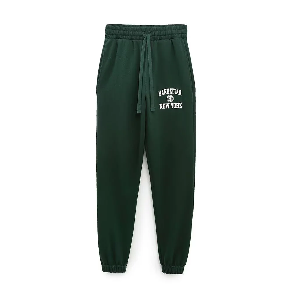 Winter New Product Women's Casual Versatile Printed Long Sleeve Hoodie High Waist Printed Running Pants