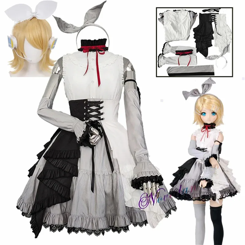 

Kagamine Rin Cosplay Costume Anime PJSK Project Sekai Colorful Stage Feat 25Ji Nightcord At 25 Cosplay Costume Wig Gothic Dress